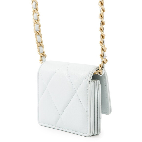 CHANEL Blue Lambskin Leather Wallet - Picture 2 of 16